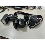 Câmera Canon Eos Rebel T3 + Lente 18-55m+ 50mm + Flash E Bag