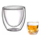 Vaso Doble Vidrio Transparente Taza 250cc Cafe Agua Vino