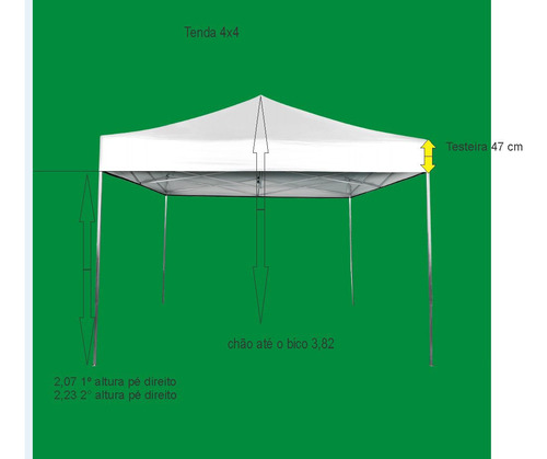 Tenda Gazebo Sanfonada Articulada 4x4 C/ Sacola Transporte