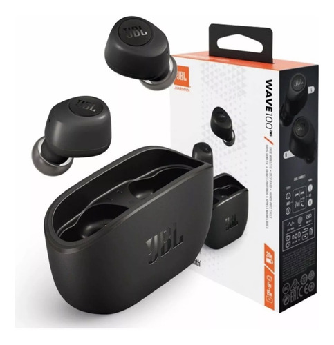 Auriculares Inalambricos Jbl Wave 100tws Color Negro