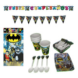 Kit Decoracion Completo Vasos+platos Batman 24niños