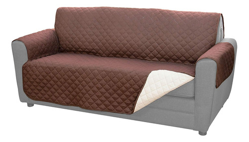 Protector De Sofá Reversible Sofa  3 Puestos Color Marrón