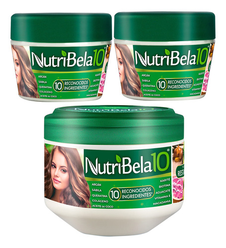 Nutribela - Mascarilla Para El Cabello Seco Daado, Tratamien