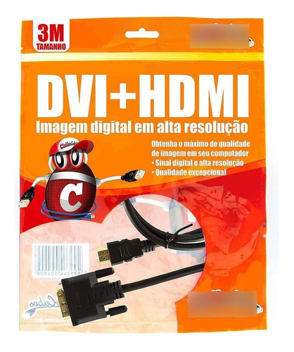 Cabo Dvi Para Hdmi, 3 Metros - Cirilo Cabos