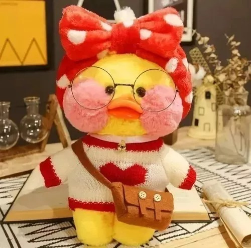 Peluche Pato Tik Tok Lalafanfan 30 Cm Incluye Ropa Accesorio