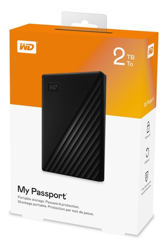 Disco Externo 2 Tb Western Digital My Passport Negro