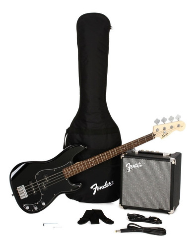 Paquete De Bajo Fender Pj Bass Black 0371982006