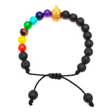 Pulsera 7 Chakras Cuarzos Gladiador Volcanica + Estuche 