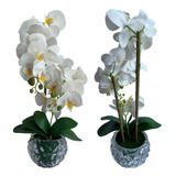 1 Unidade De Orquídea Artificial Branca Para  Decorações 