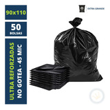 50 Bolsa Residuo Ultra Reforzada 90x110 Negras Basura 45mic