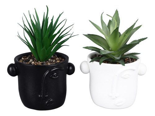 Set De 2 Plantas Suculentas Artificiales Realistas