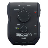 Zoom U-22 Interfaz Portátil Para Grabación Color Negro