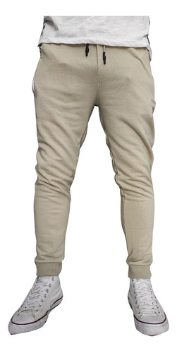 Joggings Hombre Joggers Chupin Cierre Negra Gris Algodon