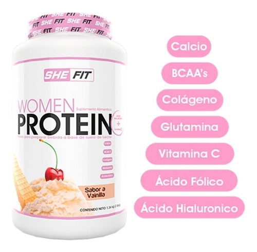 Proteina Bhp She Fit 3lb Proteina Para Mujer Los Sabor Sabor Vainilla