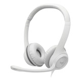 Auricular Headset Logitech H390 Usb Blanco Con Micrófono