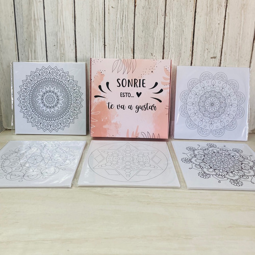 Set 5 Cuadros Para Pintar Mandalas Medidas 23x23 Cm