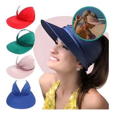 Visera Turbante Mujer Playa Protección UV Ala Ancha Plegable Rosa Palo | MercadoLibre