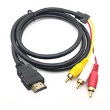 Nobveq Hdmi To Rca Cable, 1080p 5 Ft Hdmi Male To 3-rca Vide