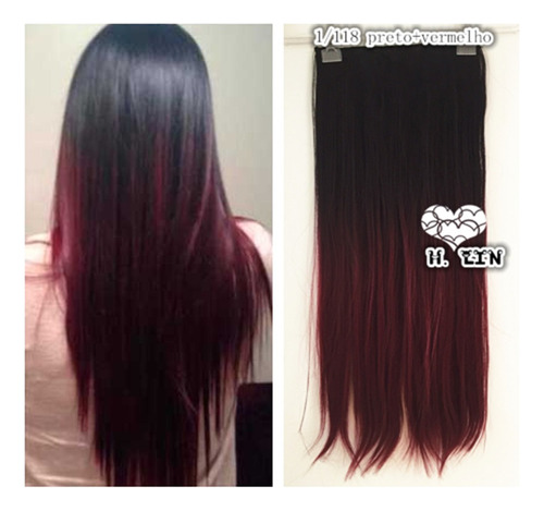 Aplique Mágico Cabelo Invisível Tiara 118# Vermelho Marsala