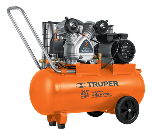 Compresor De Aire Eléctrico Truper Comp-60lb Monofásico 60l 3hp 127v 60hz Naranja