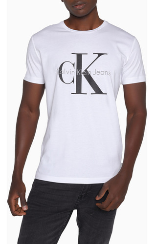 Playera Blanca Con Monograma - Calvin Klein