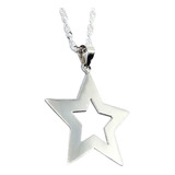 Collar Amuleto Estrella Conjunto Plata Italiana 925