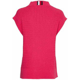 Suéter Tommy Hilfiger Cable Texture Mock Pink Manga Corta