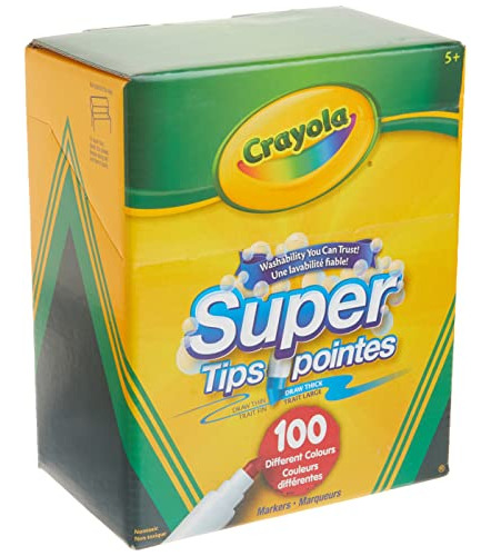 Crayola. Marcadores Lavables Super Tips. 100 Unidades