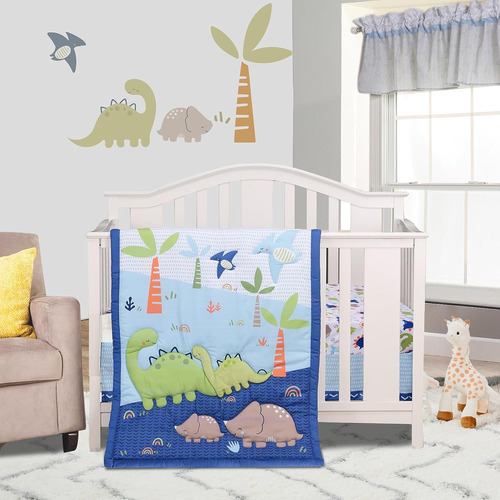 Juego De Ropa De Cama Para Cuna De Dinosaurio Para Niños, Ju