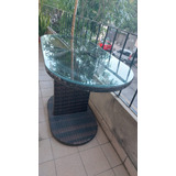 Mesa Patio/balcón Con Tope De Vidrio