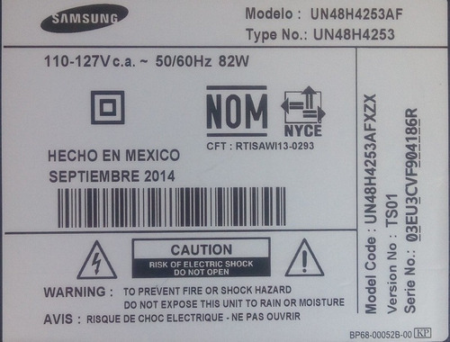 Sensor Remoto & Wifi Samsung Un48h4253af