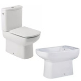 Combo Inodoro Largo + Mochila + Bidet Roca Dama Senso Loza