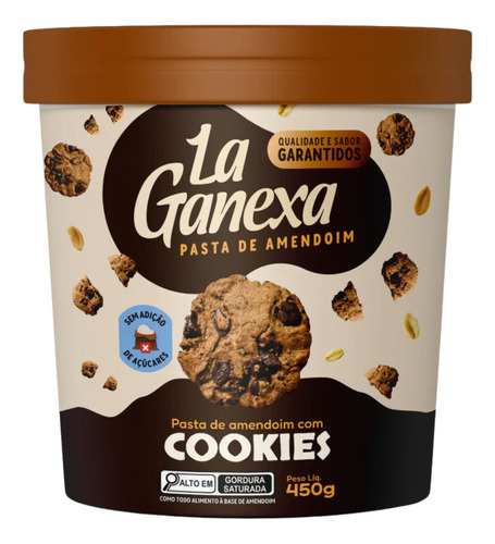 Pasta De Amendoim Cookies Cream 450g - La Ganexa