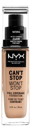 Base De Maquillaje Nyx Cosmetics Can´t Stop Won´t Stop Tono Natural De 30ml
