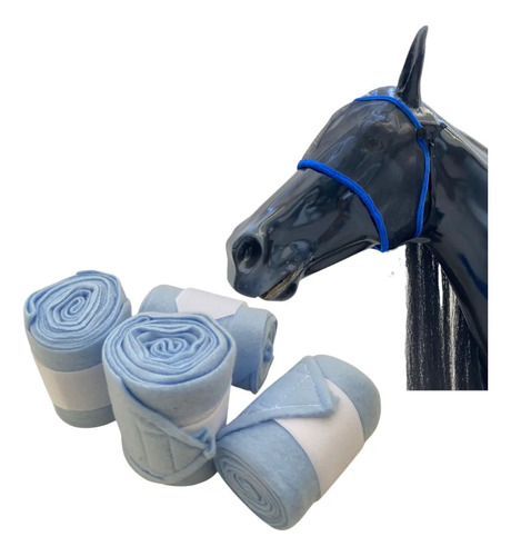 Mascara Protector Cubre Moscos Caballo + Jgo De Vendas Finas