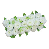 Ramo De Corredor De Mesa Con Panel De Flores De Rosas Blanco