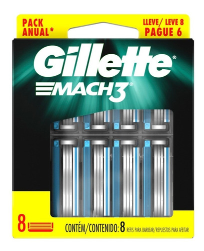 Repuestos De Afeitadora Gillette Mach3 8 Unidades