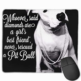 Pad Mouse - Pitbull And Girl Dog Mouse Pads With Stitched Ed