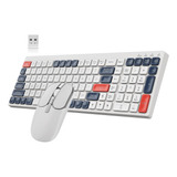 Combo De Teclado Y Mouse Inalambricos Bluetooth De Tres Modo