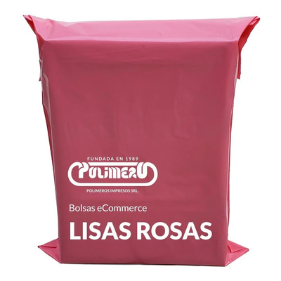 Bolsas Polietileno Rosas Ecommerce Polimeros Impresos 40x50cm Pack 100 Rosa