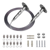 Kit Barral Tensor Cable De Acero Inoxidable Cortina Baño 