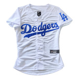 Casaca Los Ángeles Dodgers Bordada Para Mujer Color Blanco