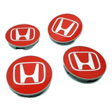Centros De Llanta Honda Civic Si Exs Color  Rojo H Plat 69mm
