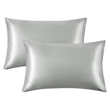 Fundas Para Almohada De Saten Color Gris Plateado 50 X 66 Cm