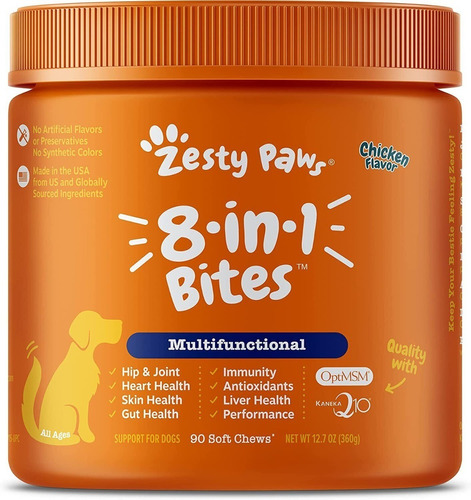 Zesty Paw Suplemento Para Perros Vitaminas Entrega Inmediata