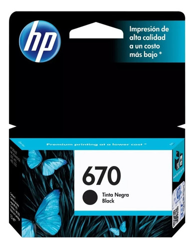 Cartucho Hp 670 Negro 250 Pag