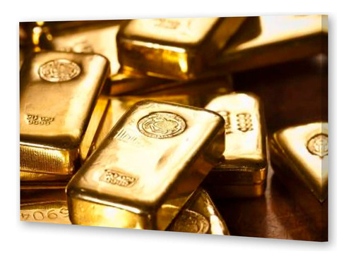 Cuadro 50x75cm Oro Lingotes Valores Gold Economia Money M2
