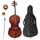 Violoncelo Eagle Ce300 Completo C/ Capa Arco Breu Bolachão 