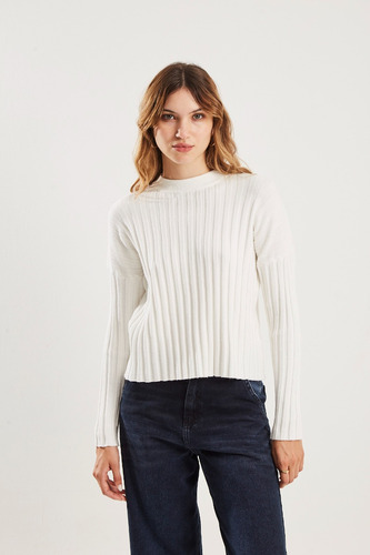 Sweater Escote Redondo Morley Soft Off White Koxis Mujer