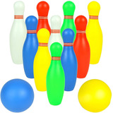 Mini Bowling Set Para Niños Con 2 Bolas Coloridas Bola...